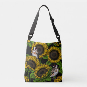 Sac Ajustable Fleurs de soleil et ailerons sur noir