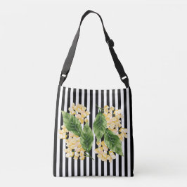 Sac Ajustable Fleurs jaunes sur rayures noir et blanc