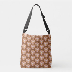 Sac Ajustable Fleurs neutres les années 70 rétro Brown 