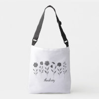 Fleurs sauvages noir et blanc Unisexe Ajouter un n
