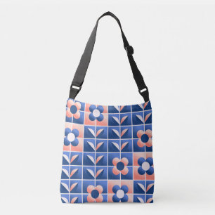 Sac Ajustable Fleurs stylisées rétro : motif en mosaïque.