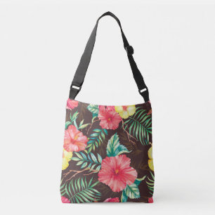 Sac Ajustable Fleurs tropicales colorées Arrière - plan foncé