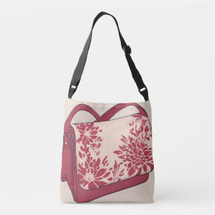 Sac Ajustable Floral Beige & Rouge Purse IA art
