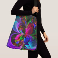 Floral moderne Art Abstrait Rouge Bleu Motif #12