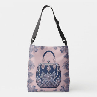 Sac Ajustable Floral pink and blue AI art 