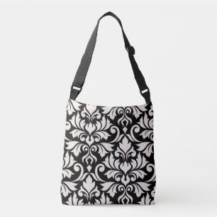 Sac Ajustable Flourissant Damask Art I Cream sur Black