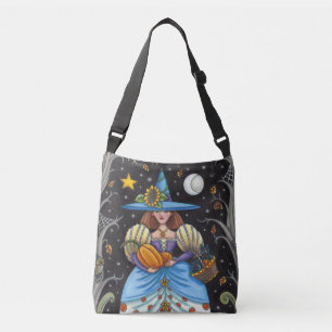 SAC AJUSTABLE FOLK ART WITTER EN BOIS ÉFFRAYANTS, CHAT NOIR & OW