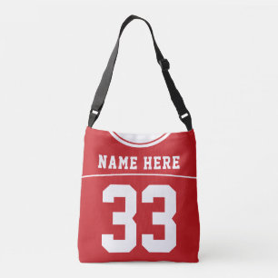 Sac Ajustable Football Jersey, Rouge, Personnalisé Nom & Numéro