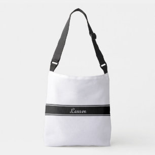 Sac Ajustable Forme géométrique ovale élégante noir et blanc