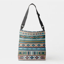 Fourre-tout AJUSTABLE - "AQUA" - Tissu mexicain