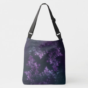 Sac Ajustable Fourre-tout Fractal Feuille Violet Glow