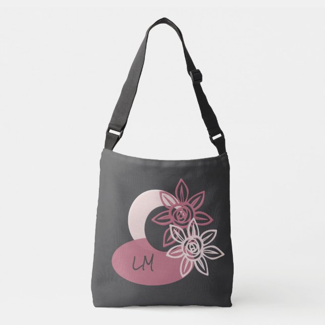 Sac Ajustable Fourre-tout personnalisée Gray et rose (Devant)