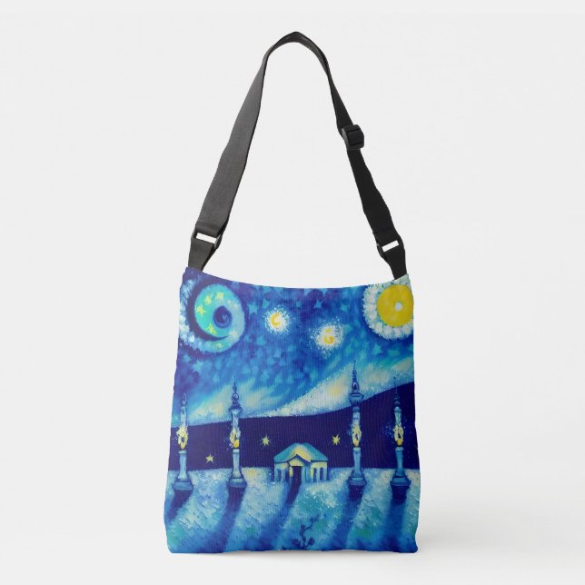 Sac Ajustable Fourre-tout Transcarrossable Surreal Village (Devant)