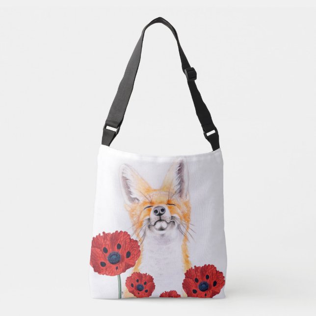 Sac Ajustable fox and poppies (Devant)