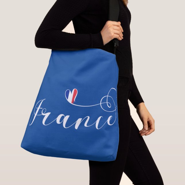Sac Ajustable France, drapeau français au coeur (De près)