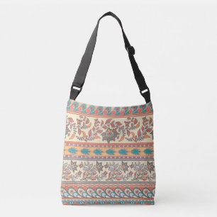 Sac Ajustable Frontières florales indiennes Motif sans joint