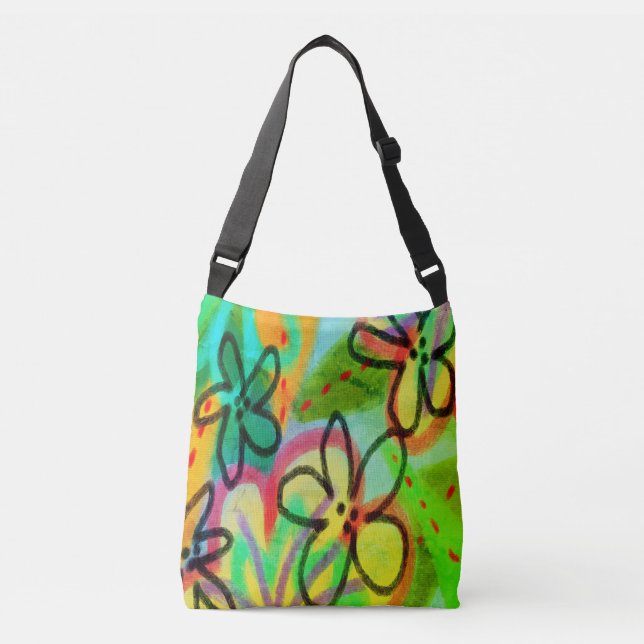 Sac Ajustable Funky Abstrait Floral Art (Devant)
