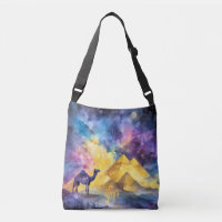 Galaxie désertique à l'aquarelle Chameau Pyramide