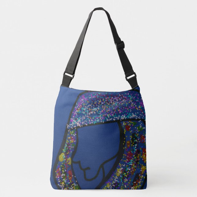 Sac Ajustable Girl With Spotted Glitter Print Hair  (Devant)
