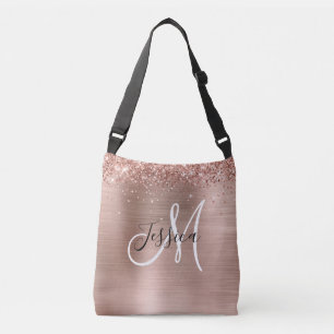 Sac Ajustable Glitterie Rose Gold Foil noir blanc Monogramme