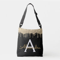 Gold Black Parties scintillant de luxe Glam Monogr