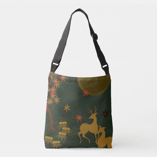 Sac Ajustable Gold Fall Moon Russe Forêt Nature Cerf (Devant)