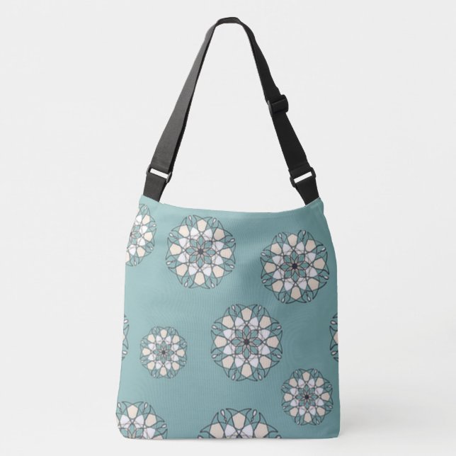 SAC AJUSTABLE "GRANDE FLEUR DE MANDALA BLEU" (Devant)