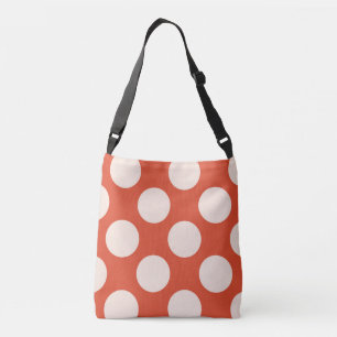 Sac Ajustable Grands cercles pois roses design sur rouge