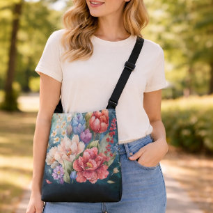 Sac Ajustable Grands motifs floraux variés de couleurs sombres