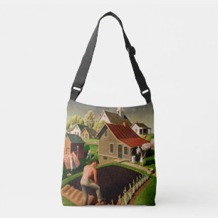 Sac Ajustable Grant Wood - Printemps en ville, peinture d'art