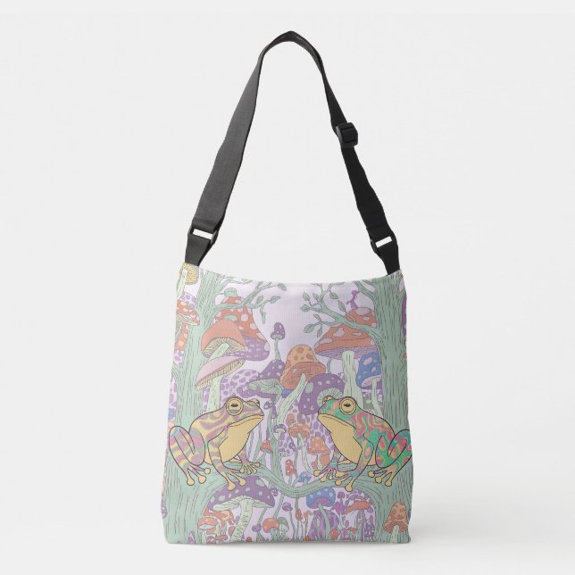 Sac Ajustable Grenouilles enchantées dans les champs de champign (Devant)