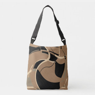 Sac Ajustable Gris beige noir sur Tan scintillant Art Design