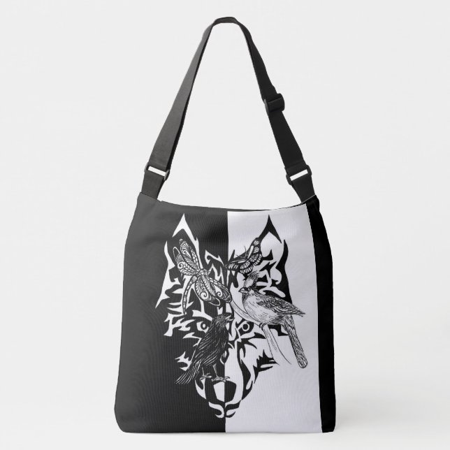 Sac Ajustable Guides animaux en noir et blanc (Devant)