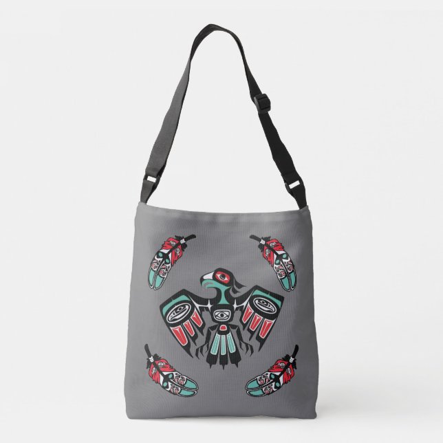 Sac Ajustable Haida Eagle et Orca texte personnalisé réversible  (Dos)