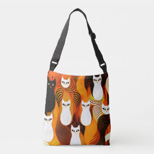 Sac Ajustable Halloween Chat blanc orange