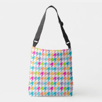 Houndstooth Coloré Sur Motif blanc sans couture