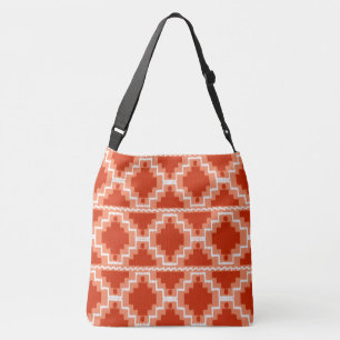 Sac Ajustable Ikat Aztec Tribal - Rouille, Orange et blanc