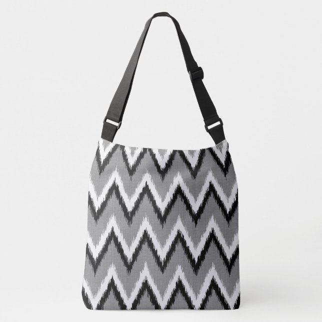 Sac Ajustable Ikat Chevron Gris / Gris, Noir & Blanc (Devant)