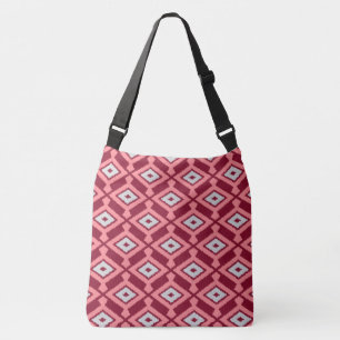 Sac Ajustable Ikat Motif - Bourgogne, gris et corail