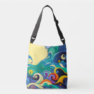 Sac Ajustable Illustration Abstraite de la ligne Sun Waves
