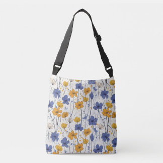 Sac Ajustable Illustration florale, fleurs sauvages abstraits, m