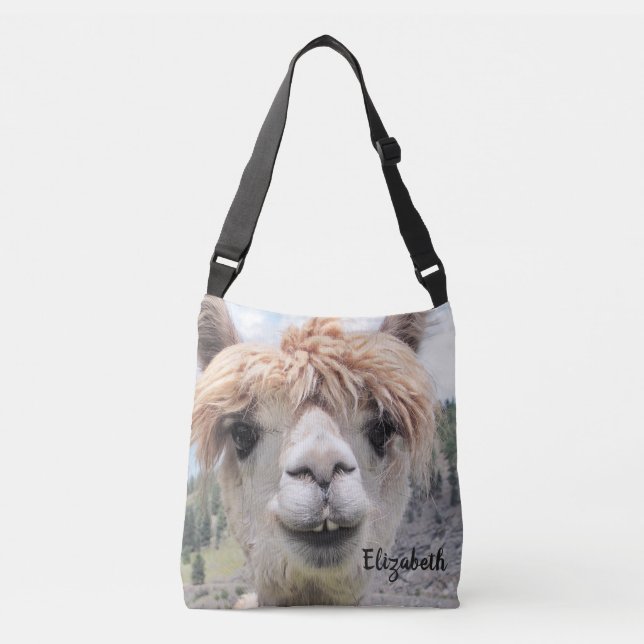 Sac Ajustable Image de sourire mignonne de photo d'alpaga (Devant)