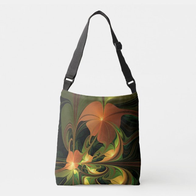 Sac Ajustable Imaginaire Plante Abstrait rouille verte Brown fra (Devant)