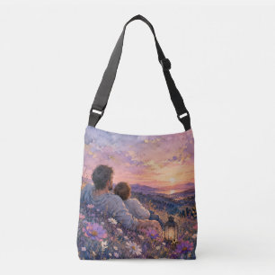 Sac Ajustable Impression d'art aquarelle Père et Enfant contempl