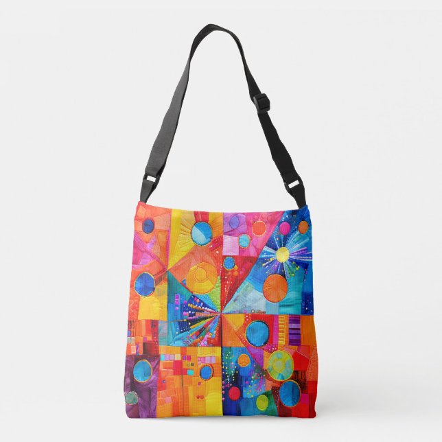 Sac Ajustable Impression de Patchwork Abstrait (Dos)