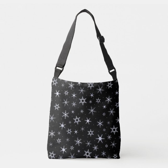 Sac Ajustable Impression des flocs de neige noirs (Devant)