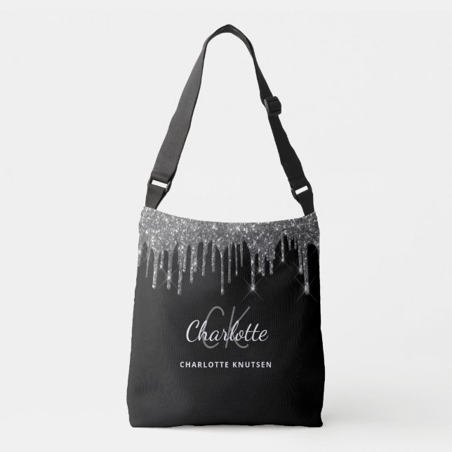 Sac Ajustable Initiales de monogramme en gouttes de paillettes a (Devant)