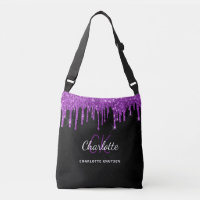Initiales monogramme en paillettes violettes noire