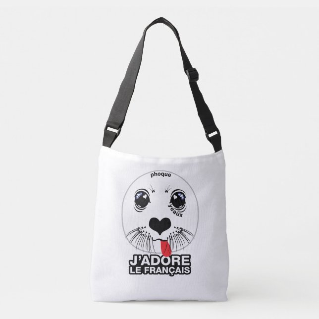 Sac Ajustable J'adore le français (I LOVE FRANÇAIS) [Québécois] (Devant)