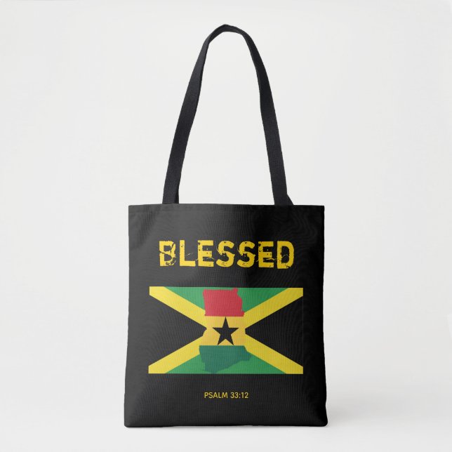 Sac Ajustable JAMAICA GHANA DRAPEAU Bienheureux Écriture à doubl (Devant)